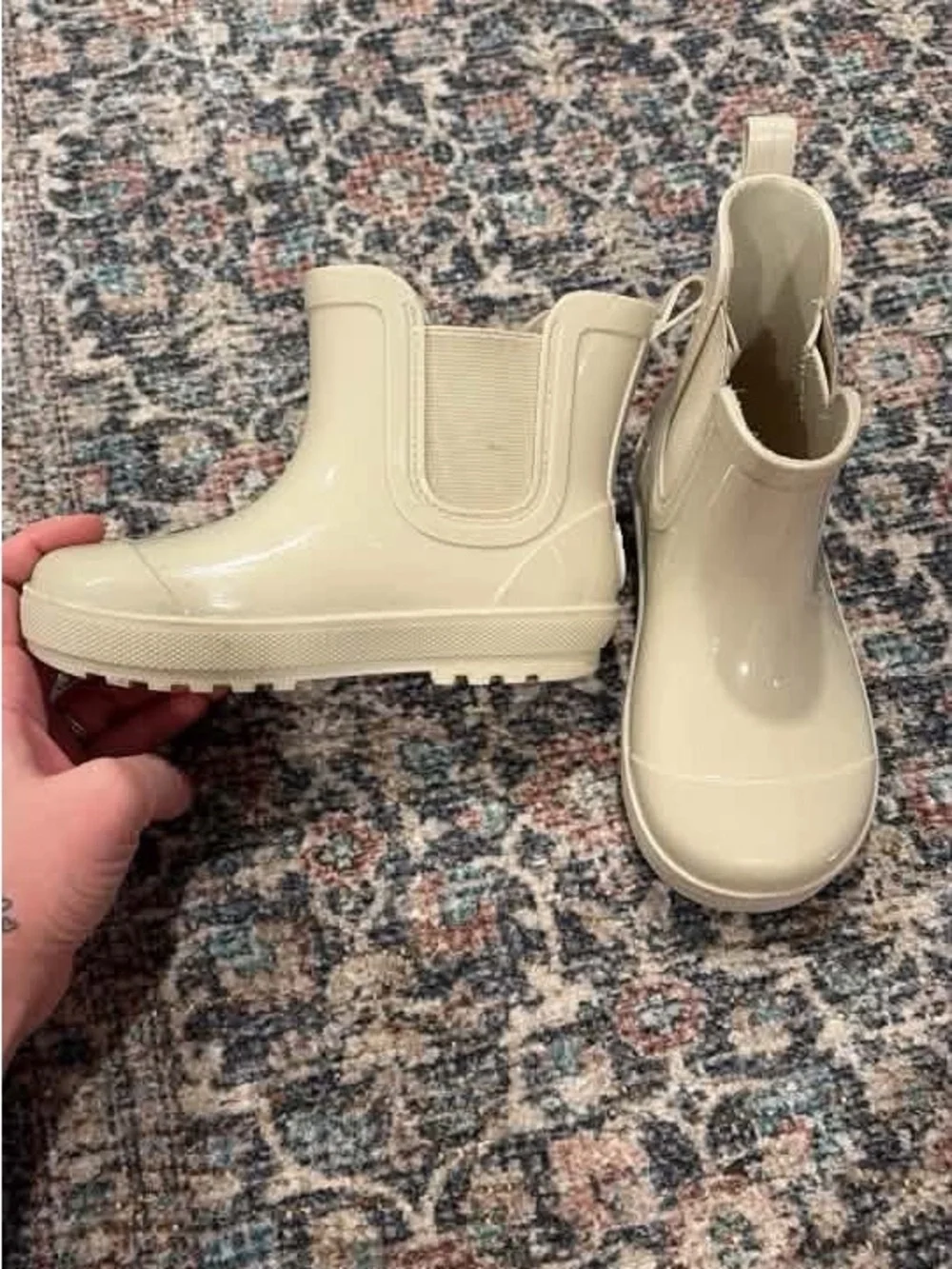 Kids Bearpaw Rain Boots in Cream